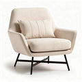 Fabric armchair with cushion support in beige color 80 x 80 x 85cm